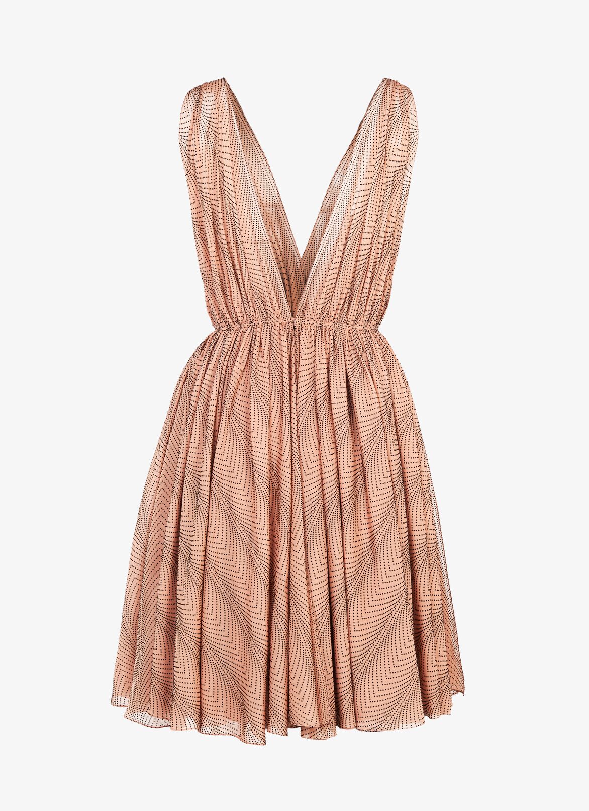 SLEEVELESS DRESS SOIE BOA NUDE/BLACK ALAÏA BLUSH/BLACK  SLEEVELESS DRESS SOIE BOA NUDE/BLACK
